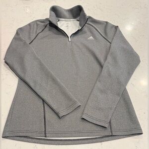 Adidas Golf Quarter Zip Long Sleeve Women’s Size Medium Textured Gray Outdoor